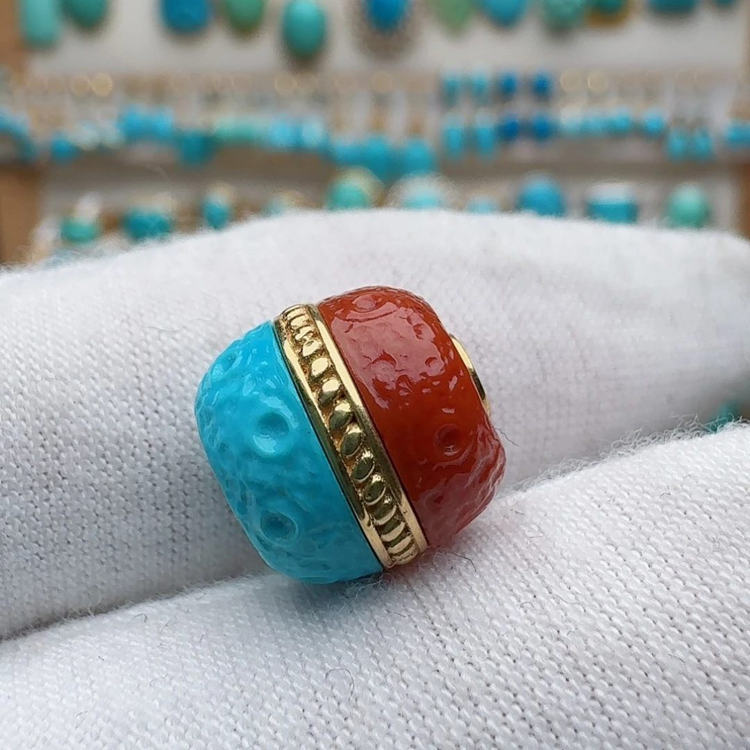 绿松石18K金镶嵌配饰