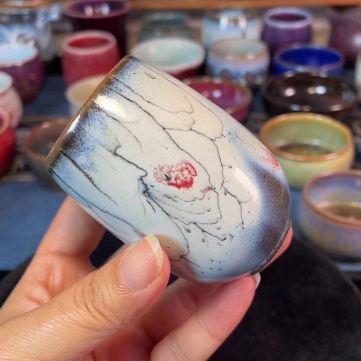 摆件钧瓷踏雪寻梅闻香杯