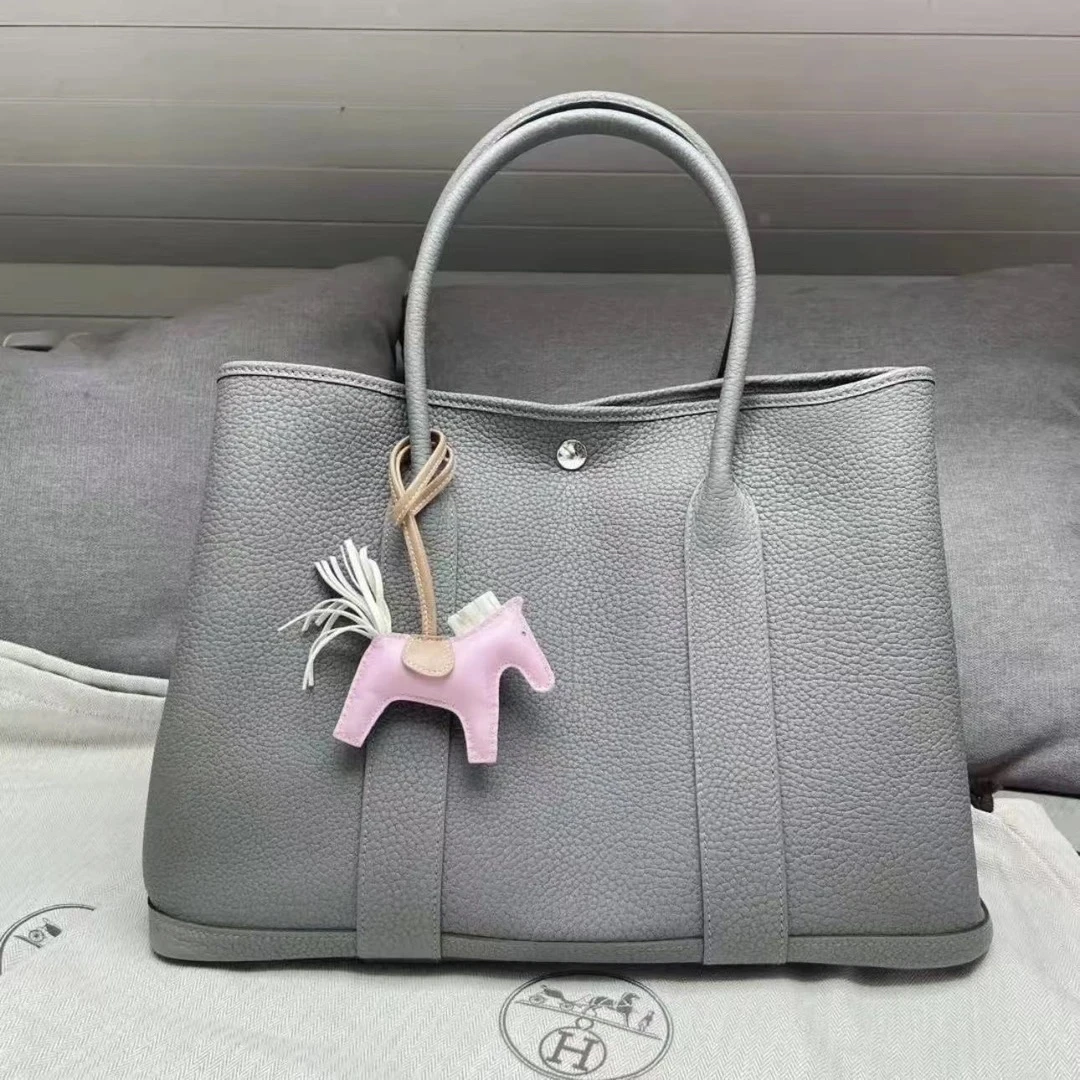 99新 Hermes/爱马仕 爱马仕灰色花园36手提包 25100044-03