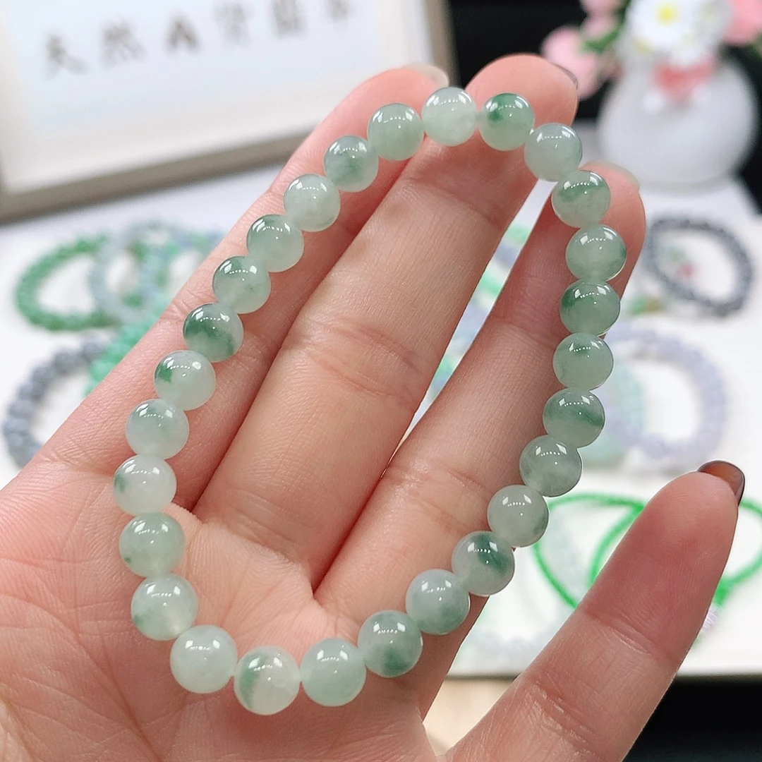 翡翠未镶嵌手链6.5mm