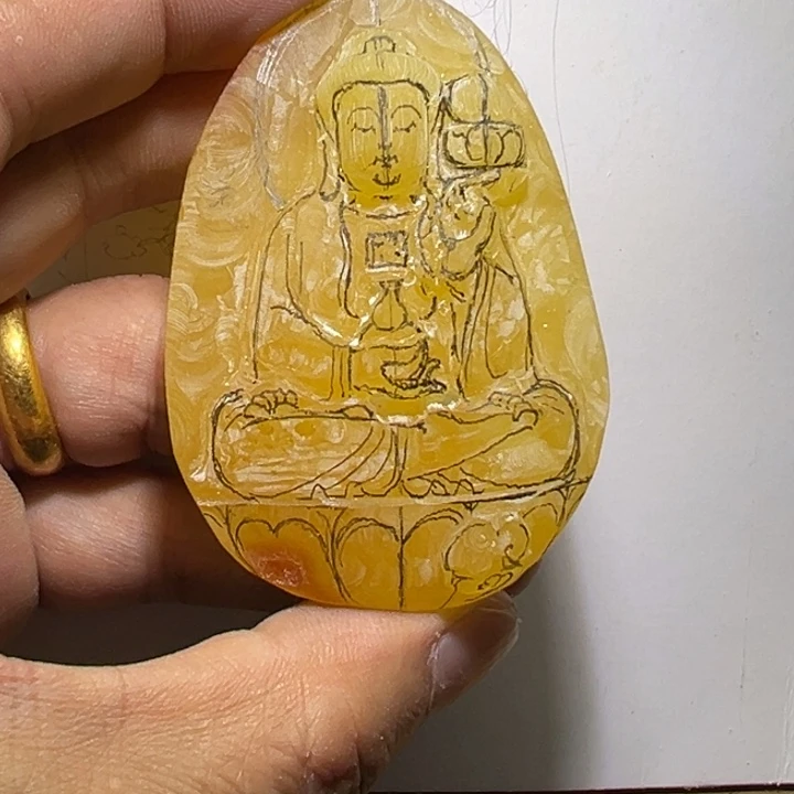 定制蜜蜡未镶嵌药师佛