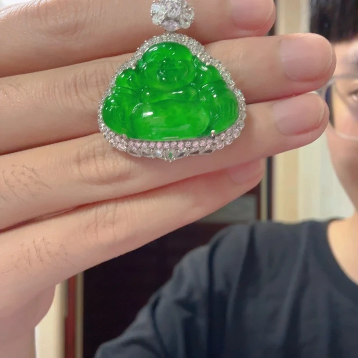 翡翠银S925镶嵌颈饰吊坠