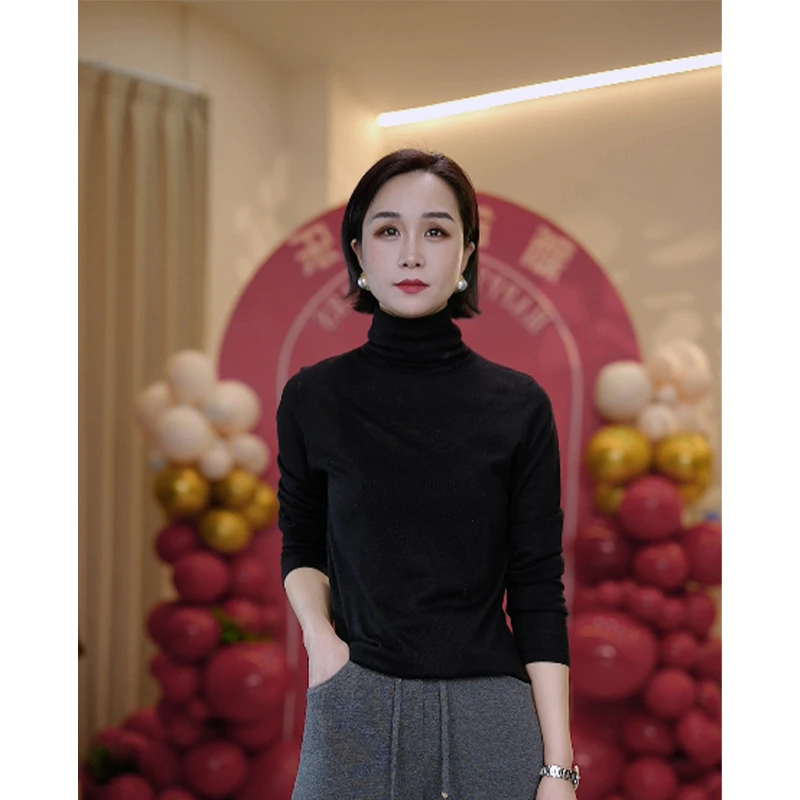 【赞妈甄选】堆堆领水溶羊毛衫轻薄保暖百搭针织羊毛衫ZM1715N