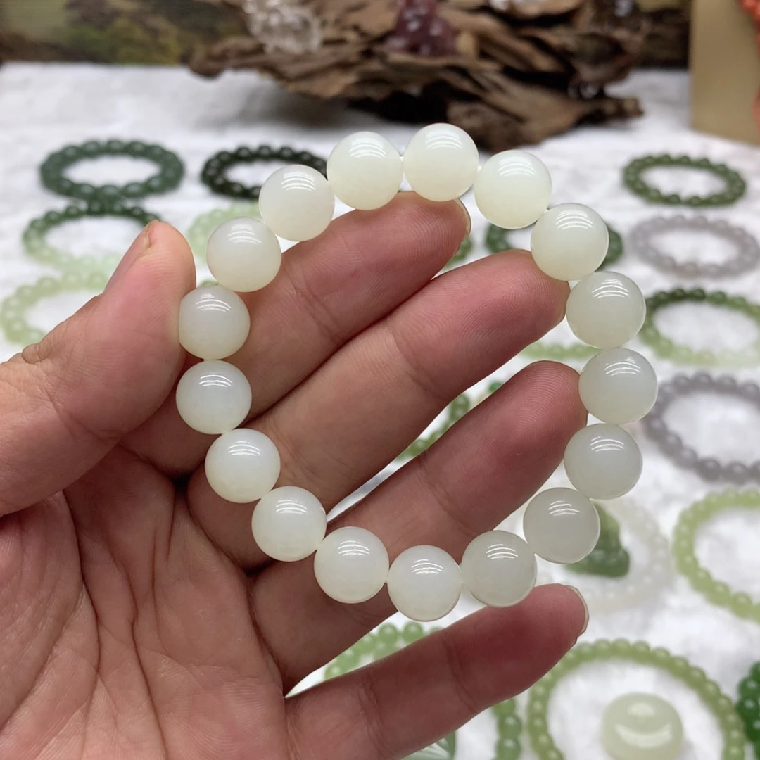 和田玉未镶嵌手串（白玉12）
