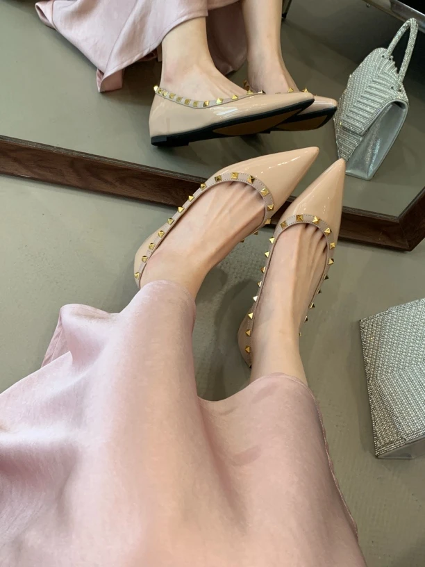 尖头夏季平底单鞋时尚内增高