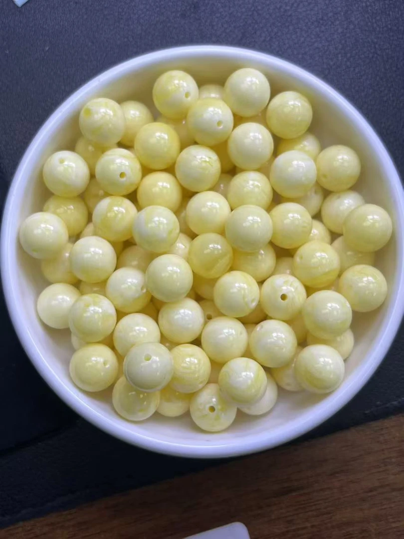 天然琥珀蜜蜡散珠  白花蜡Q346  10mm 25颗 (赠弹力绳）