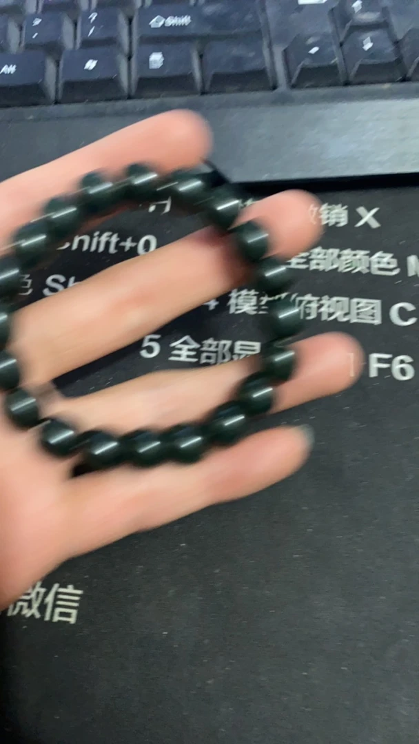 和田玉青玉卡12手串