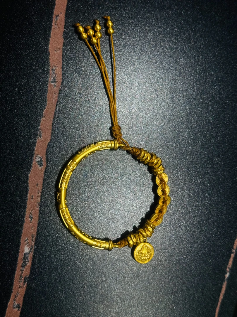 足金吉言半镯五帝币精美黄财神盘缠碎金ZB30046