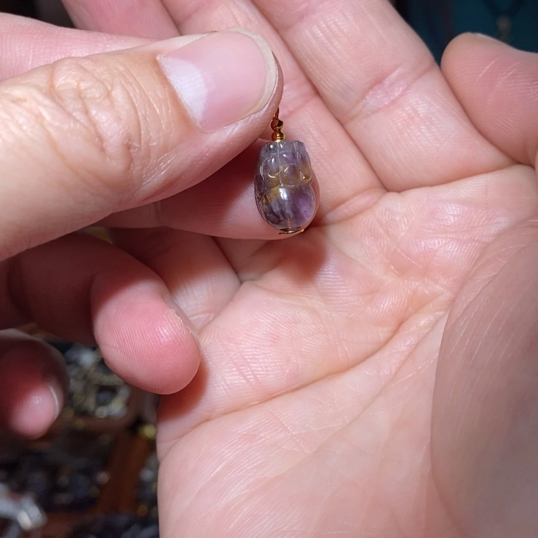 水晶提溜未镶嵌极光紫钛貔貅