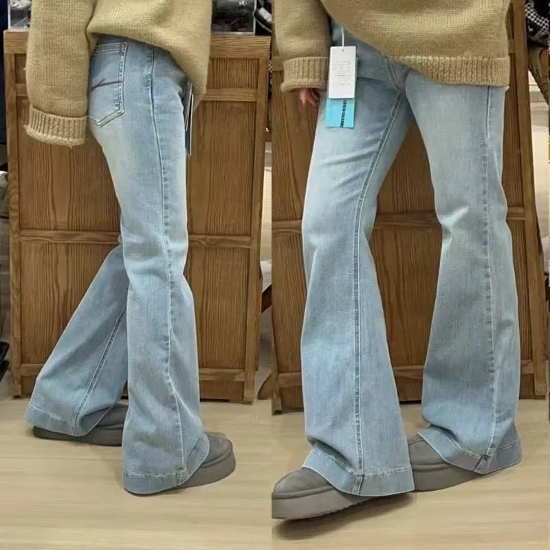 女童春秋2025新款春装儿童微喇叭牛仔裤春季长裤中大童女孩喇叭裤