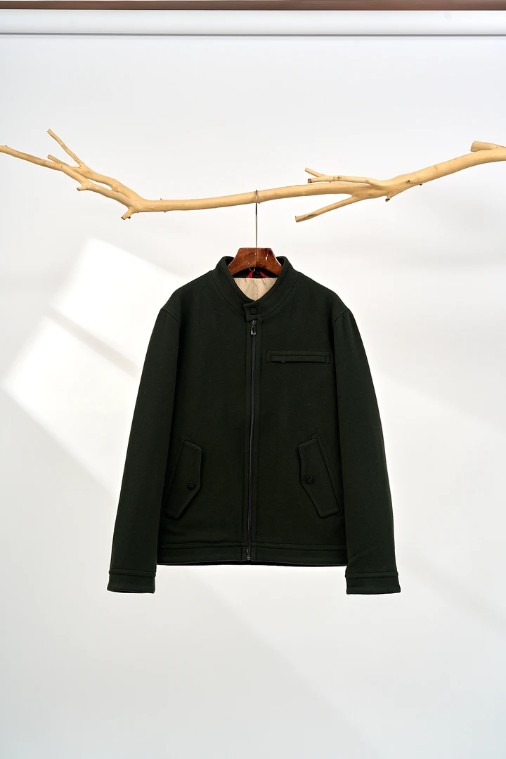 【AZ】272-W2-70DJ002-冬季短款款绿色立领宽松复古外套男士款