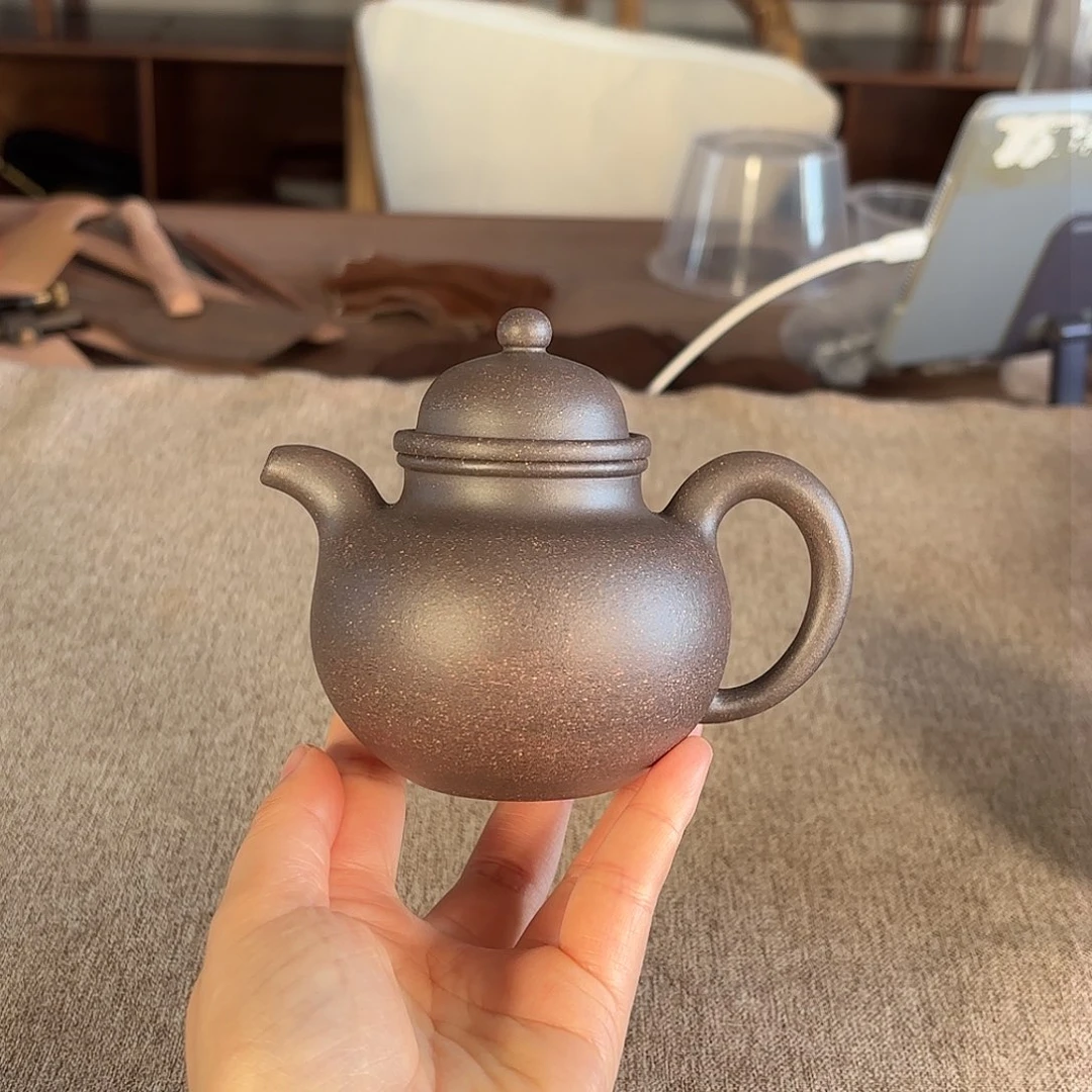 紫砂茶壶ღ****ޓ全手工老紫泥煤气窑掇球170CC