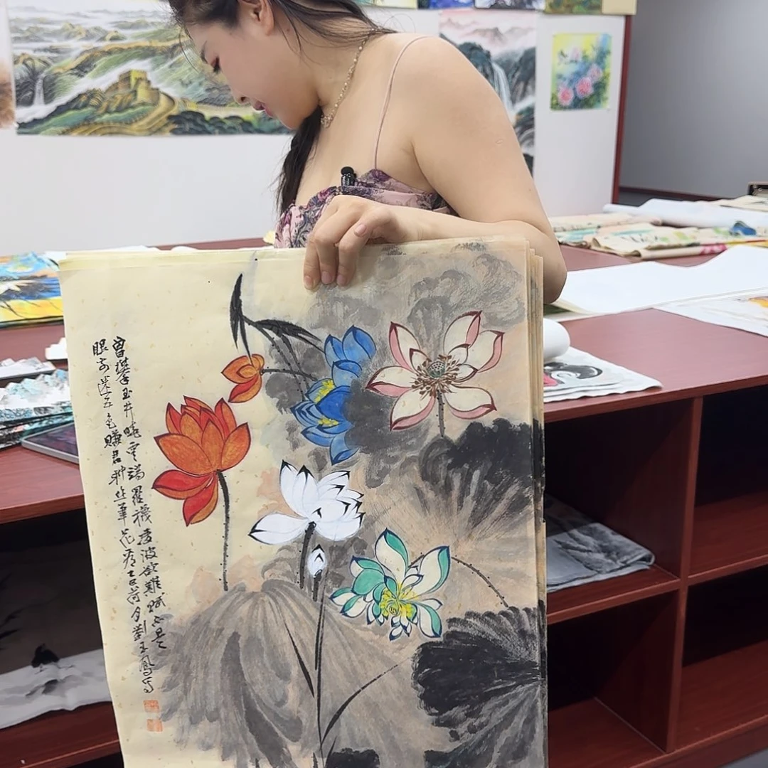 国画国画荷花国画