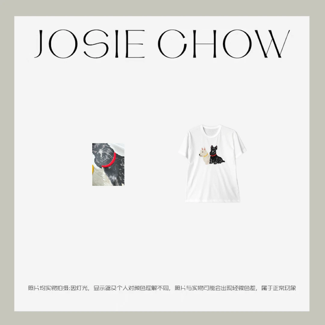JOSIE CHOW【小狗T】女款印花设计师高奢短袖T恤。RL9010183