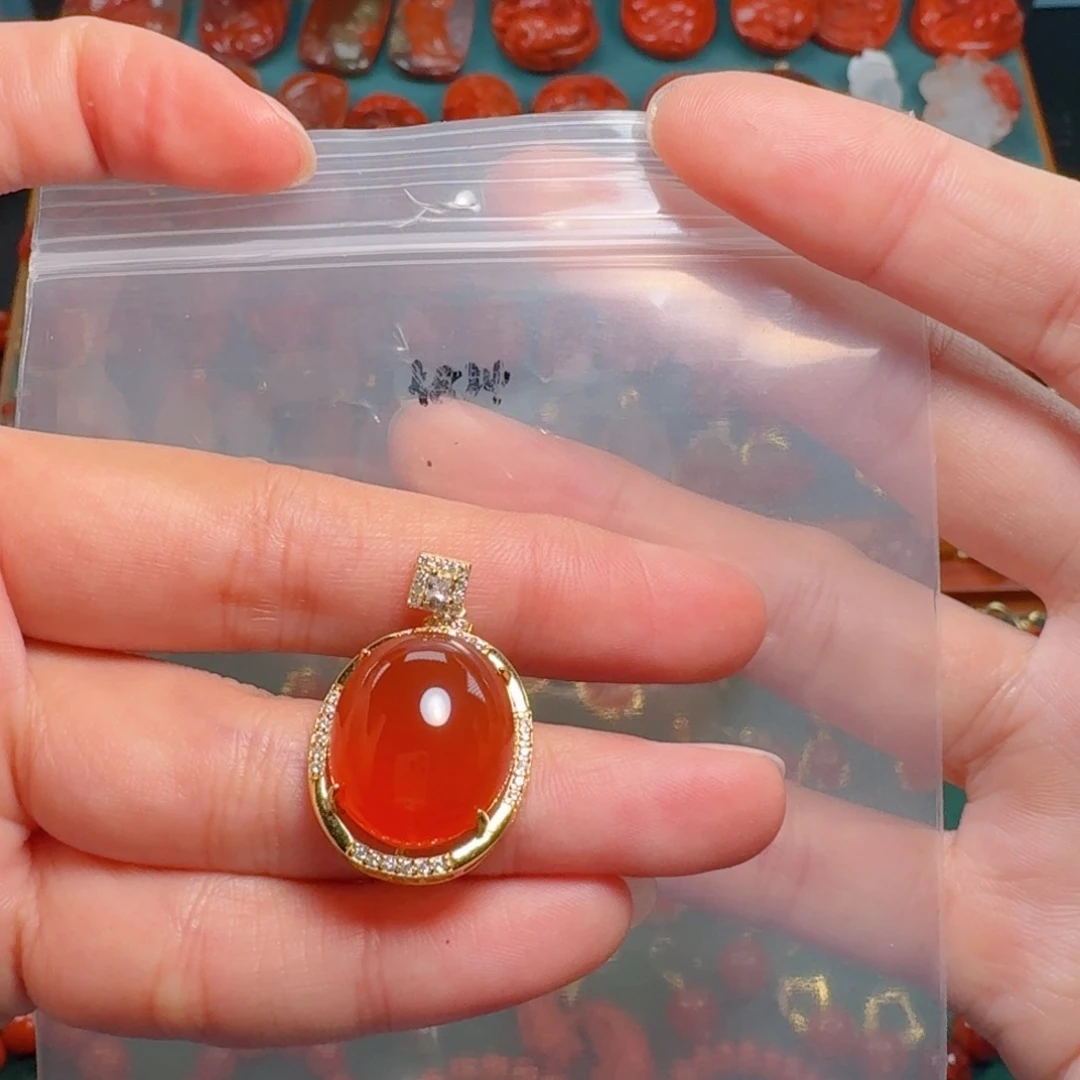 南红玛瑙南红银S925镶嵌