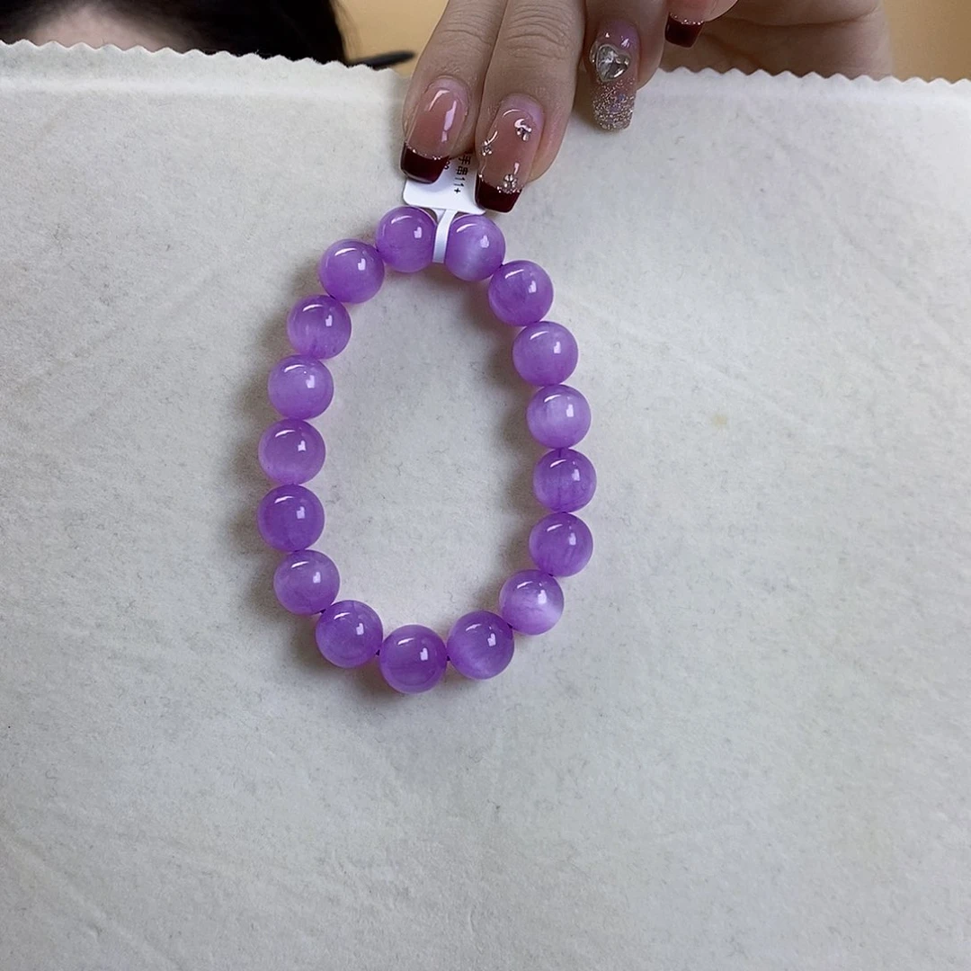 锂辉石紫锂辉高冰收藏级顶配手串11+未镶嵌