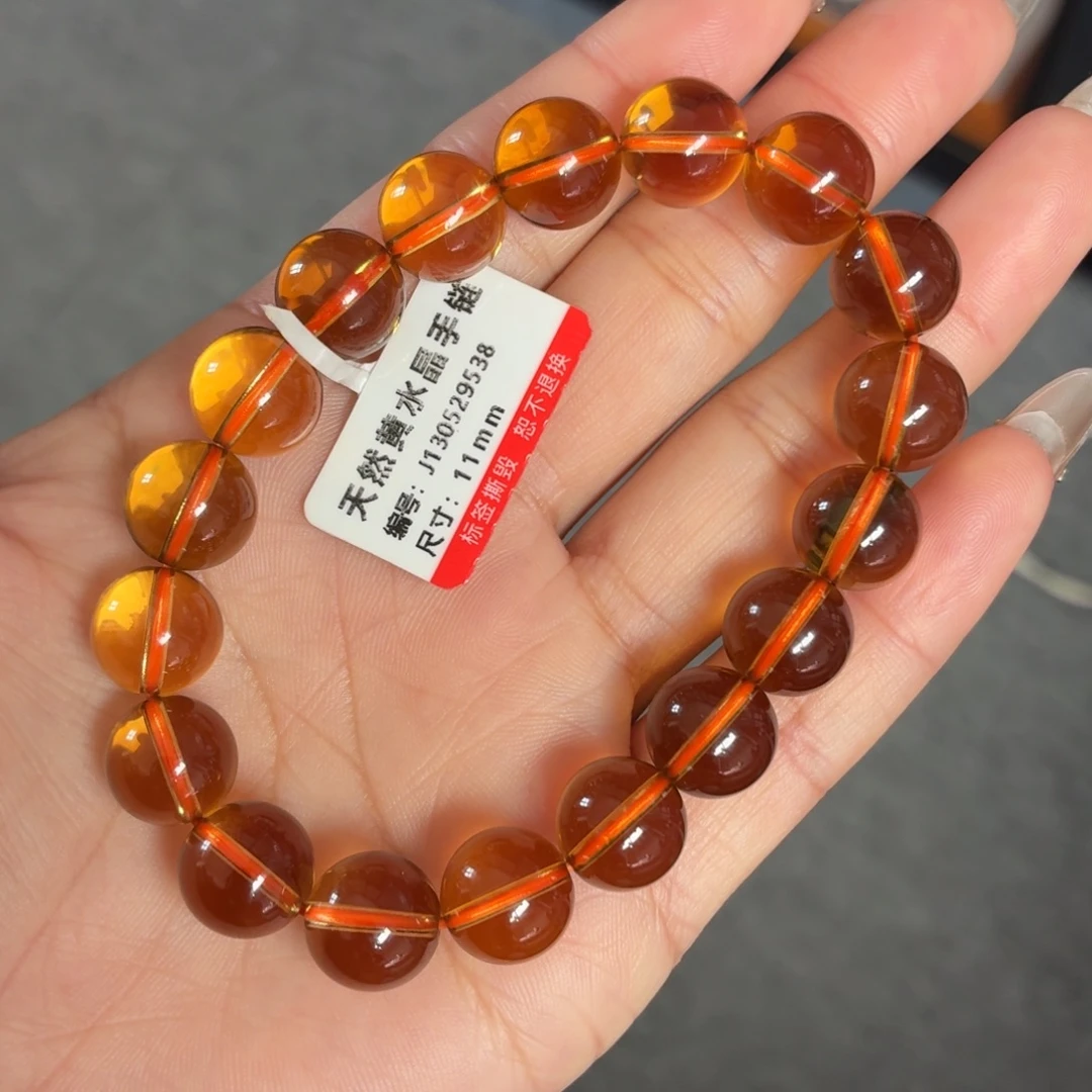 未镶嵌水晶手链金红料黄水晶
