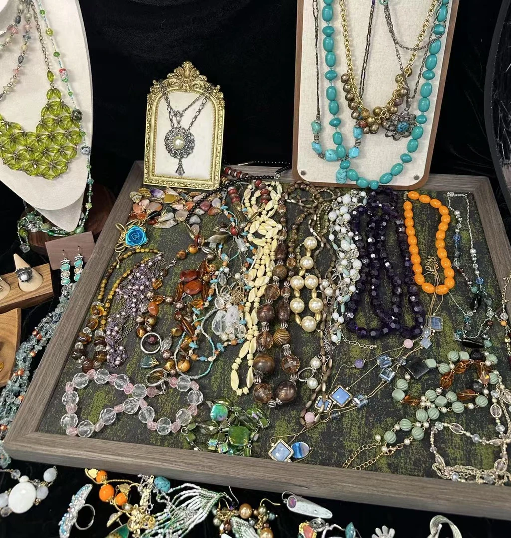 铁合金珐琅吊坠 宫廷复古手工珐琅项链 手链 胸针 立夏vintage