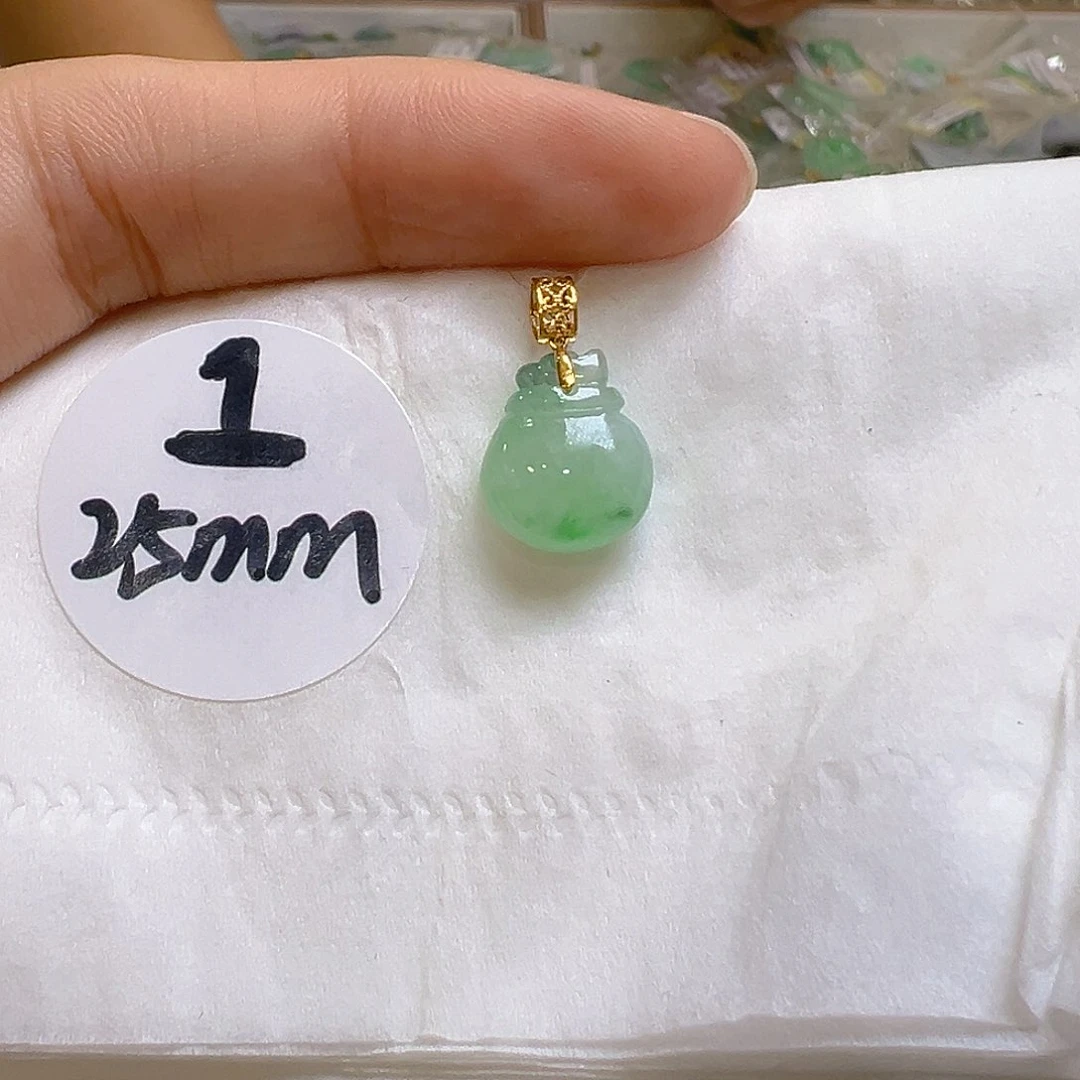 翡翠18K金镶嵌吊坠(不含链)翡翠