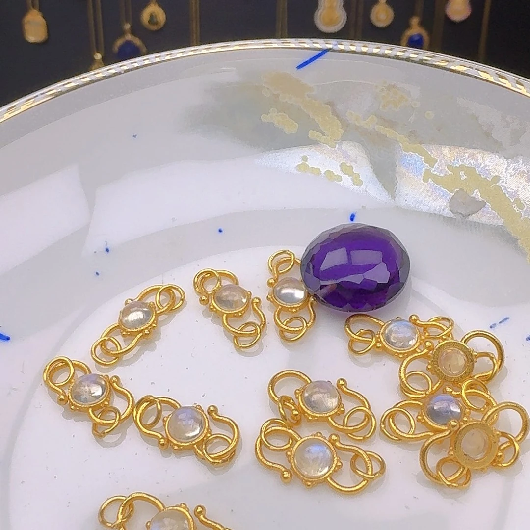 紫晶银S925镶嵌颈饰紫水晶925镶嵌108