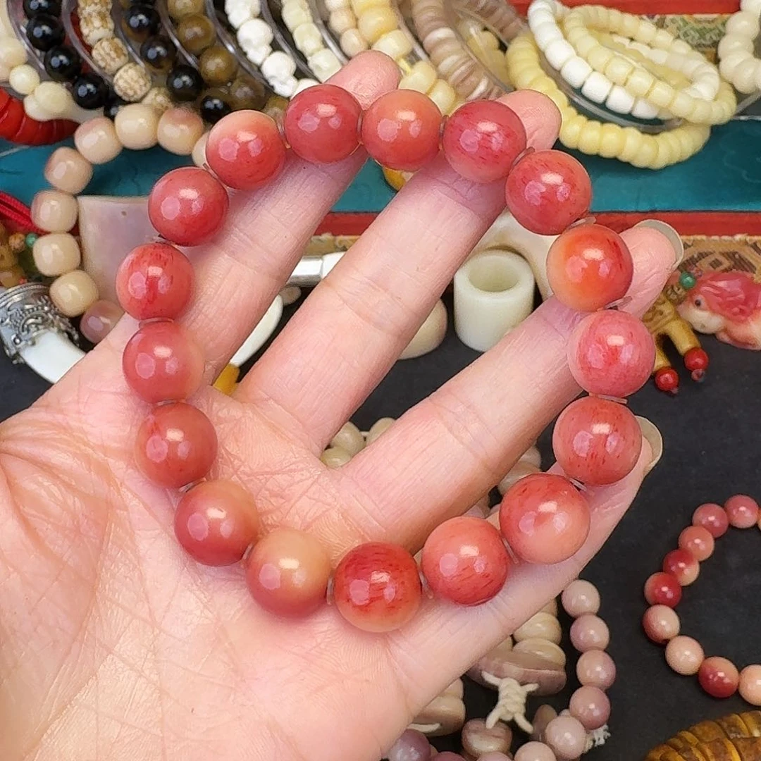 驼骨其他粉驼12尺寸手串