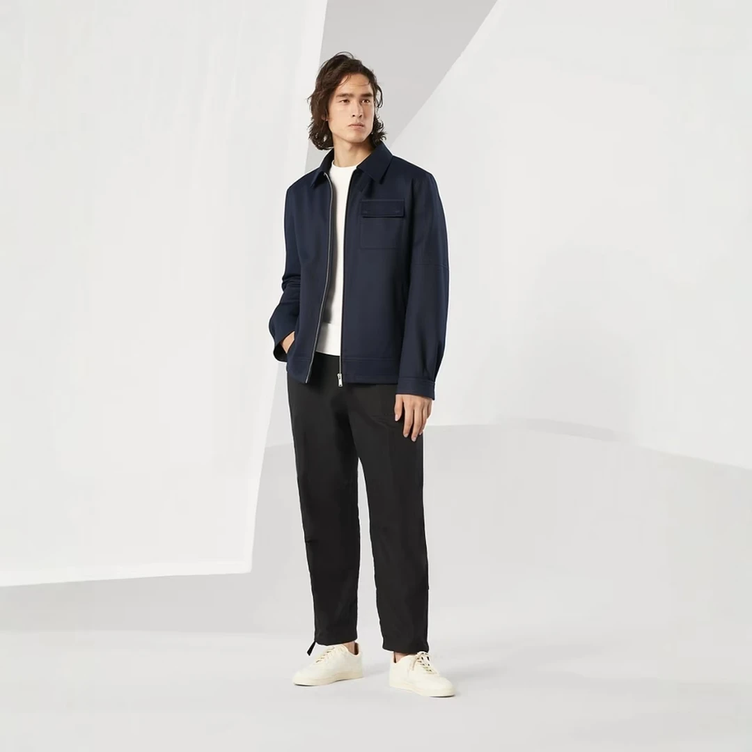 高定男装 BC  秋冬新款 25s  亚麻混纺桑蚕丝 夹克外套  WT027