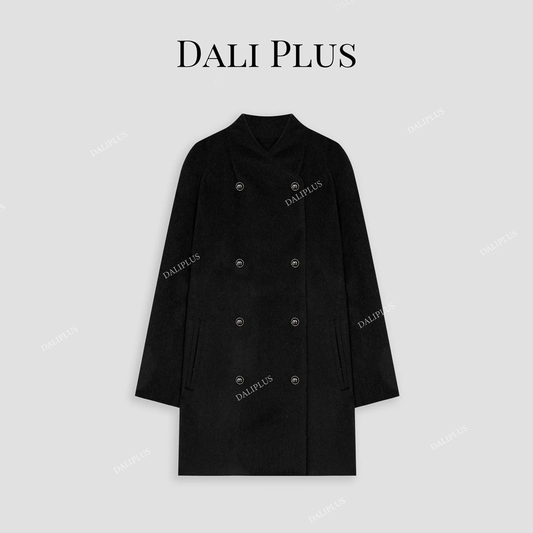 DALI PLUS【苏力】高端雅致双排扣中长款毛呢外套-D4CK0126
