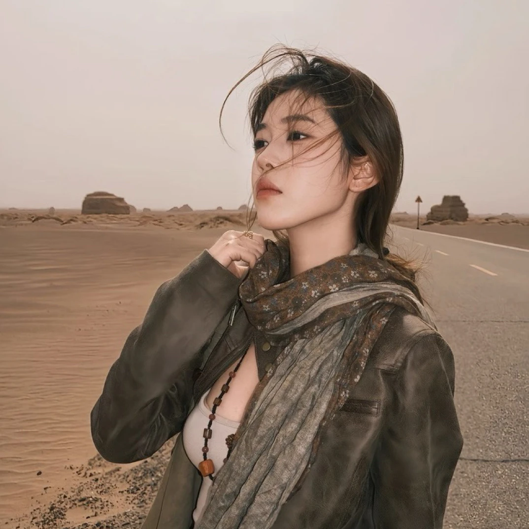 WUDASHEN 复古无领口磨砂感复古做旧年代感双层不脱皮皮衣外套