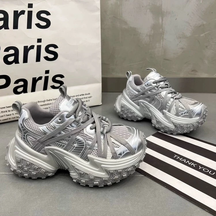 欧货轮胎厚底老爹鞋女鞋子2025春夏季新款透气增高百搭休闲运