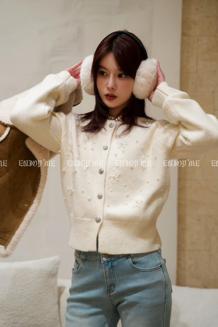 【门店同款】ENJOY冬季漂亮朋友繁花星辰针织开衫160445480