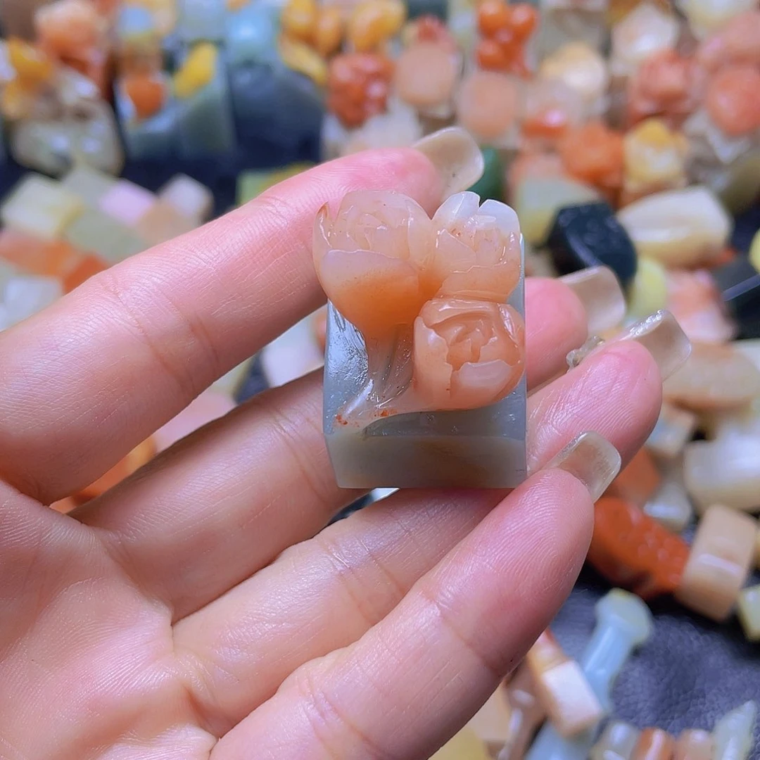 青田石印石花开富贵