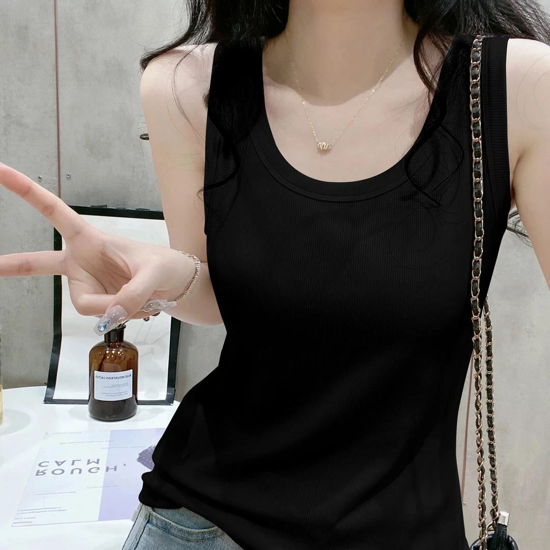 春夏季螺纹吊带背心女修身显瘦遮副乳内搭百搭外穿无袖打底衫上衣