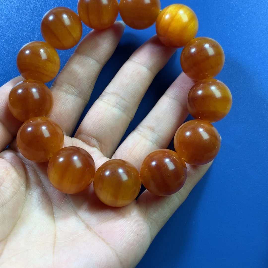 松木阳**好琥珀木手串1.8
