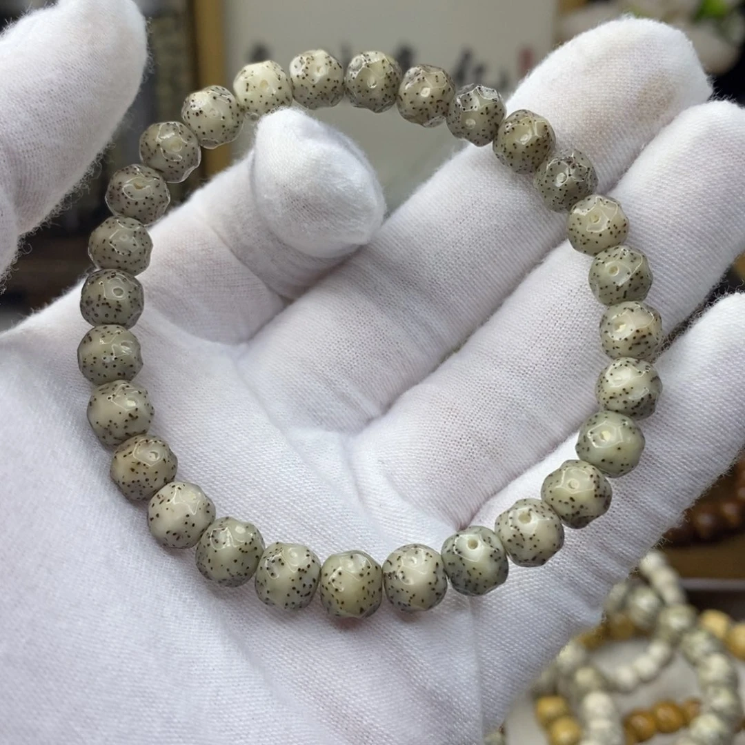 星月菩提手串银标款8/7小冰糖月朗星稀手工雕刻