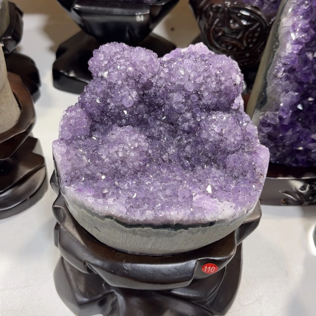 摆件未镶嵌紫晶淡紫色晶花