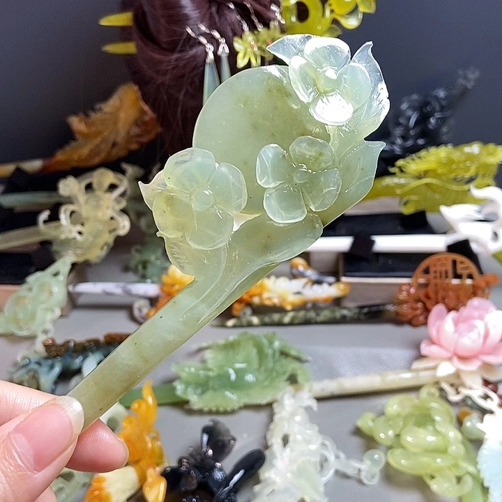 岫玉未镶嵌发簪发簪