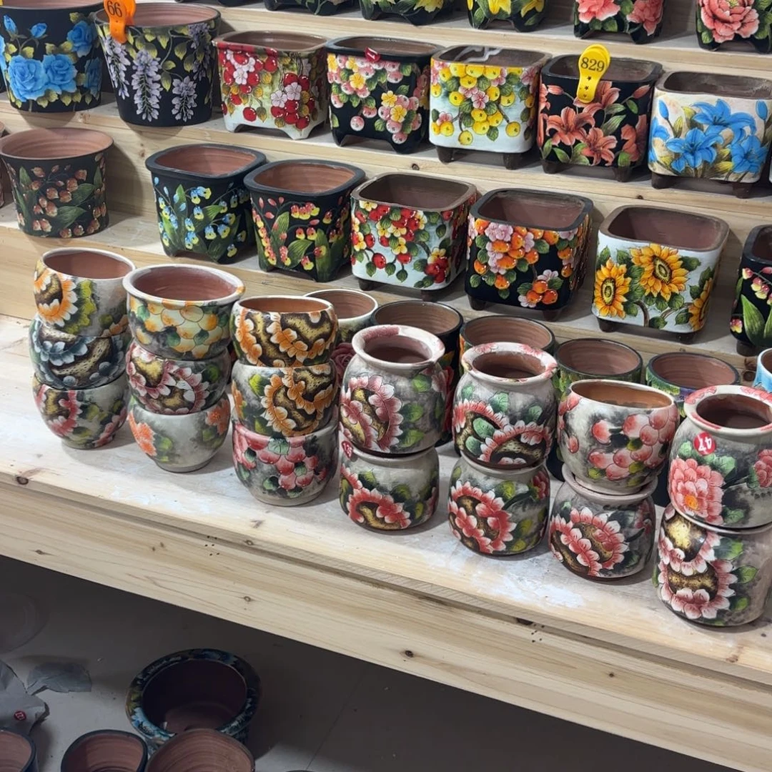 飞***天景德镇手绘花盆陶瓷17个