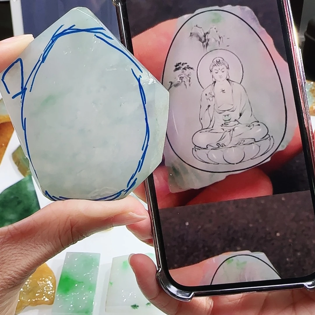 定制翡翠未镶嵌缅甸翡翠挂件