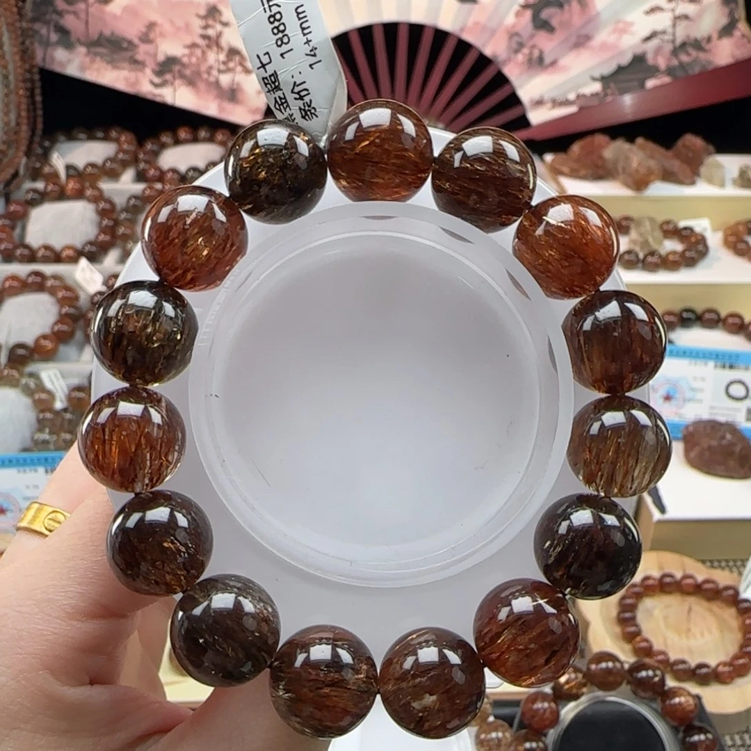 水晶手串未镶嵌黑金超七