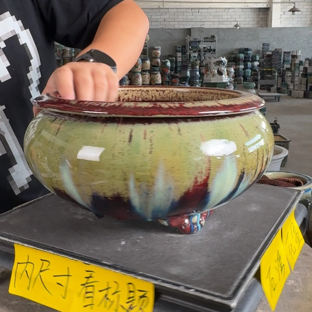 。一风堂石湾花盆 内20*10气孔