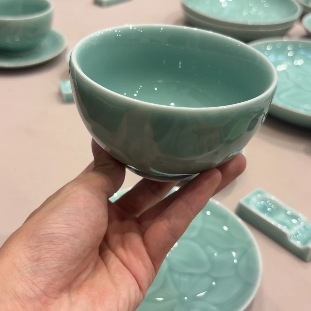 繁花饭碗4.5寸一个天青