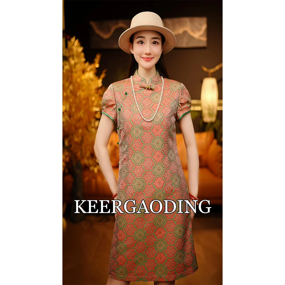 【蜀锦高定】非遗宋锦高端新中式国风设计师款旗袍裙WJ-6444-2