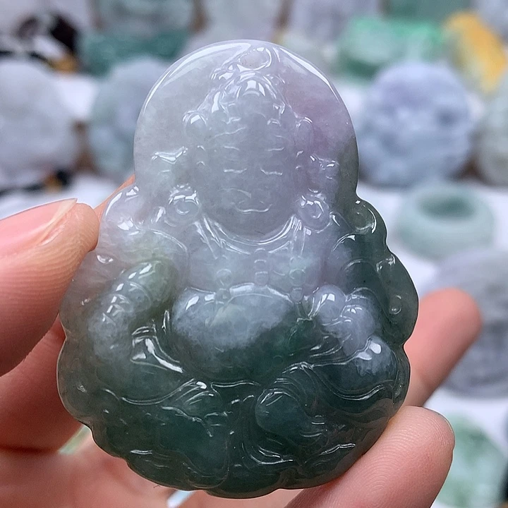 翡翠未镶嵌颈饰黄财神爷福利
