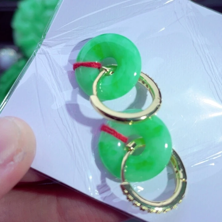 翡翠未镶嵌耳饰耳饰