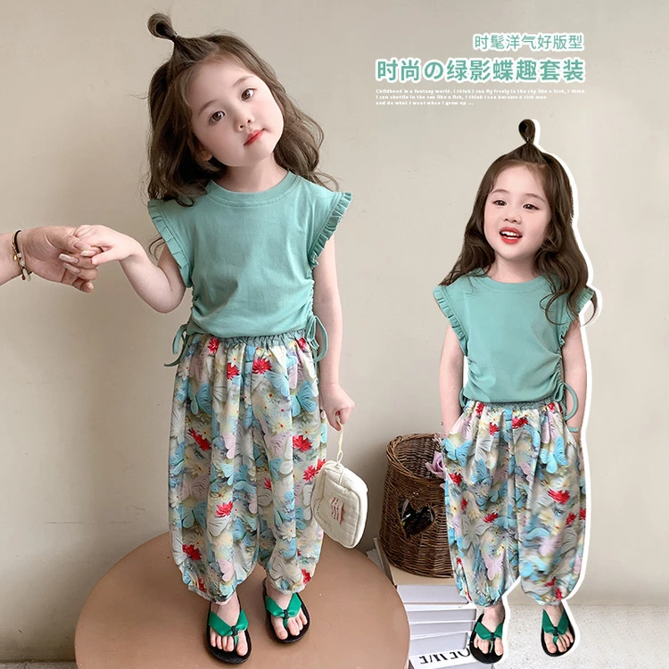 女小童网红套装夏季2025新款宝宝卡通背心夏装小女孩防蚊裤两件套