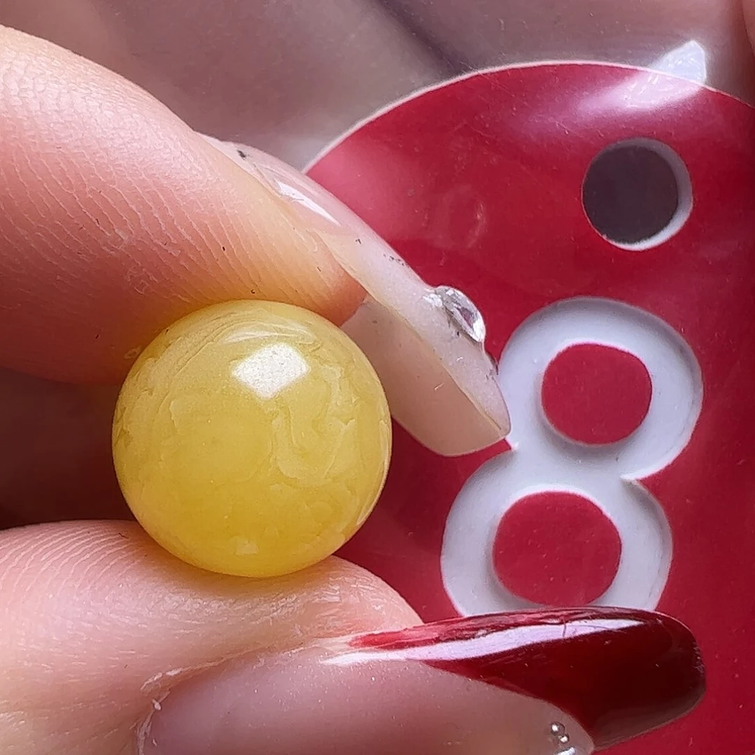 蜜蜡未镶嵌珠宝奇石10.3mm鸡油黄圆珠