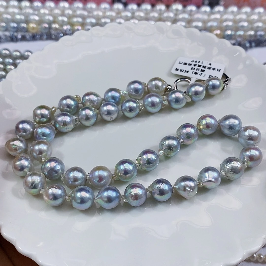 银S925镶嵌海水珍珠日本原装成品9-10真多麻美人鱼巴洛克