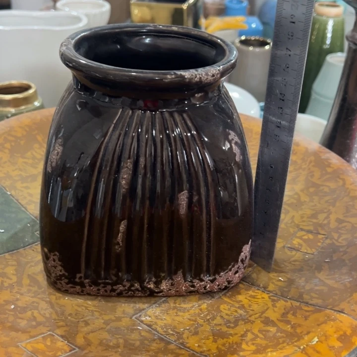 陶瓷花瓶摆件外贸出口（微瑕）高16口10公分做旧