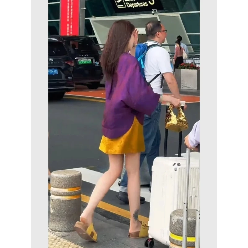 巨好看的夏装一整套新中式紫色印花高端精致设计感上衣半身裙套装