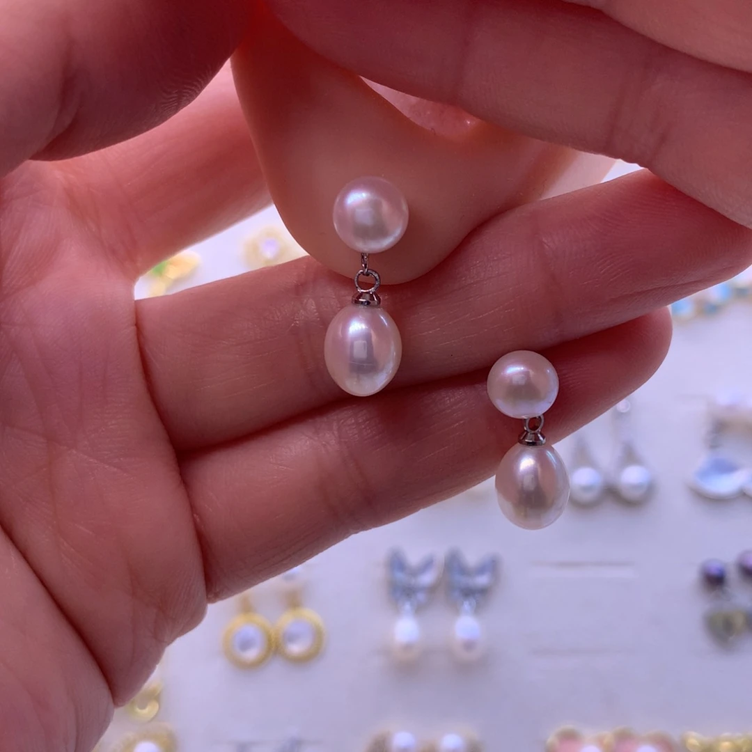 淡水珍珠耳饰合金